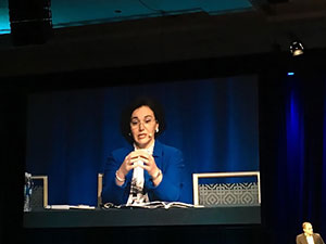 Dr. Assia Stepanian presenting at an AAGL live surgery event